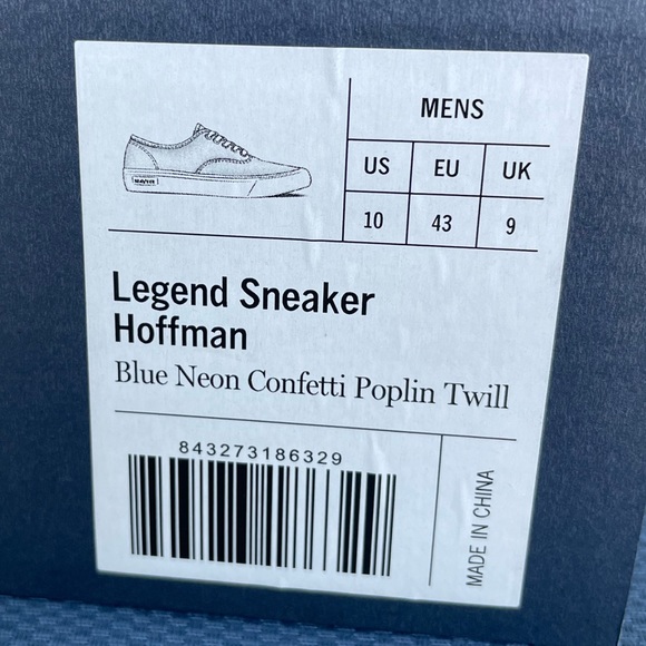 SEAVEES NIB Legend Hoffman Sneaker Size 10 Blue Neon Confetti Poplin Twill - Picture 8 of 8